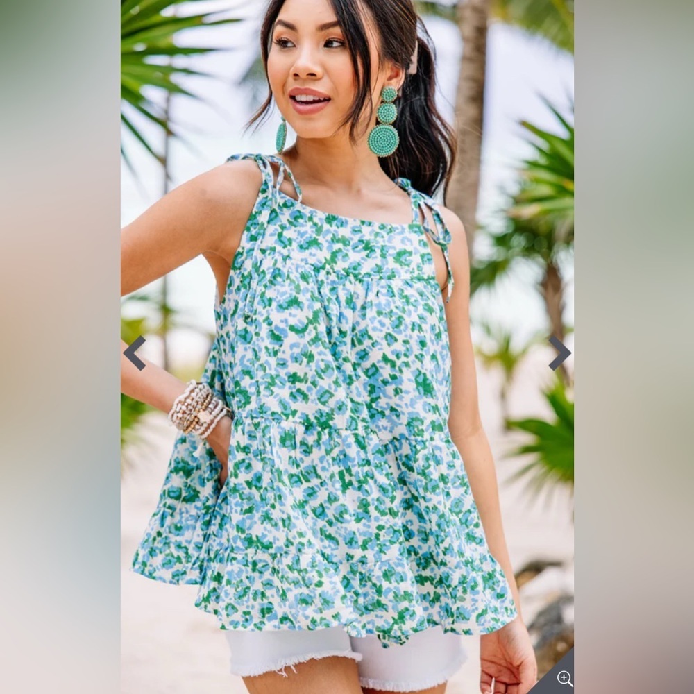 Entro It's A New Beginning Green Leopard Tank